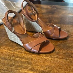 Liz McLaughlin Leather Wedge Sandals size 9.5